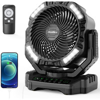 40000Mah Battery Operated Camping Fan  Rechargeable High Velocity Floor Fan  Auto Oscillation Remote Control Timer - Cordless Outdoor Fan For Car Travel Rv Camp Garage Patio Hurricane Emergency