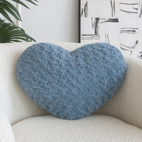 Heart Pillow  Soft Heart Shaped Pillow With Room Decorative Throw Pillows For Bed Couch Chair Sofa  Heart Shaped Cute Throw Pillow Cushion For Bedroom Living Room (Grey Blue  Mini 12.9"" X 9.8"")