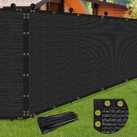 Phepetroll 4 X 12Ft Privacy Screen Fence Black Heavy Duty Mesh Fencing Shade Net Cover With Reinforced Bindings 100 Straps For Outdoor Chain Link Fence Patio Wall Garden Backyard Pool  Black
