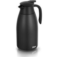 Tiken 85 Oz Thermal Coffee Carafe  Stainless Steel Insulated Vacuum Coffee Carafes For Keeping Hot  2.5 Liter Beverage Dispenser (Black)