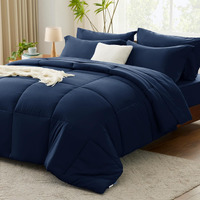 Cozylux Queen Comforter Set - 7 Pieces Bed In A Bag Set Navy Blue Queen  Complete Bedding Sets Bed Set For All Season With Comforter  Flat Sheets  Fitted Sheet  Pillowcases & Shams