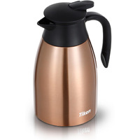 Tiken 51 Oz Thermal Coffee Carafe  Stainless Steel Insulated Vacuum Coffee Carafes For Keeping Hot  1.5 Liter Beverage Dispenser (Copper)