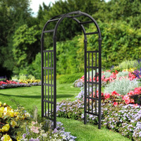 Vingli Vinyl Garden Arbor  Pvc Wedding Arch For Ceremony Party  Garden Trellis For Climbing Plants Outdoor  Arch Backdrop Stand For Garden  Backyard  Lawn (Black)
