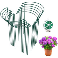 Lksszs 10 Pack 30 Inch Plant Support Stakes  Heavy-Duty Half Round Peony Support Ring Cage  Metal Garden Plant Stakes For Outdoor Plants - Peony  Tomato  Hydrangea With Cuttable Plant Ties
