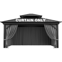 Pakunoda Gazebo Curtain Replacement Universal 4-Panel Sidewalls 12' X 14'  Outdoor Privacy Curtains With Double Zipper  Replacement For Patio  Outdoor Canopy  Garden  And Backyard (Curtain Only)