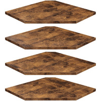 Homode Corner Shelf Wall Mount  Set Of 4 Floating Corner Shelves With Cord Hole For Cable Box  Wood Corner Hanging Shelves For Bathroom Bedroom Kitchen  Rustic Brown