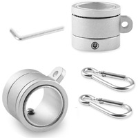 Zomchain Aluminum Flag Pole Rings  Rotating Flagpole Flag Clips 360 Degree  No Tangle Flagpole Rings With Carabiner For 1 Inch Diameter Flagpole