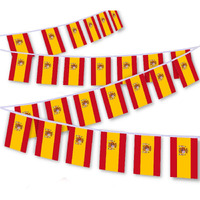 30 Pcs Spain Flag String 32 Ft Spanish Bunting Decoration Banner For Outdoor Indoor Patio Yard Decor