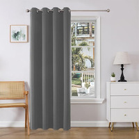 Joydeco Blackout Curtains 84 Inch Length 1 Panel Set  Thermal Insulated Long Curtains& Drapes  Room Darkening Grommet Curtains For Living Room Bedroom Window (Light Grey  W52 X L84 Inch)