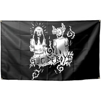 Suicide Music Theme Boys Flag Aesthetic Decorative Durable 3X5 Feet Flag Suitable For Indoor And Outdoor Decorate For College Dorm Room  Parties  Travel  Filming  Events  Festivals Decor Wall Tapestry