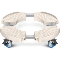 Vancastle Plant Caddy Plant Stand With Wheels  Heavy Duty Plant Roller Base 15-22 Inch Adjustable Palnt Wheel Base 440 Lbs  Large Potted Planter Cart Dolly For Flower Mover  Beige  1 Pack