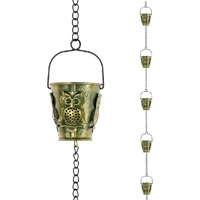 Qipade 10Ft Rain Chains For Gutters  Metal Rain Catcher Chain For Eaves Drainage  12 Cups Rain Gutter Chains With Owl Decor  Adjustable Rain Water Chain For Outdoor Decor