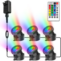 Crepow Rgb Pond Lights With Timer  Led Underwater Submersible Colorful Landscape Spotlights  98Ft Remote Control Ip68 Waterproof Fountain Lights For Fish Aquarium Tank Garden Yard Pool (Set Of 6)