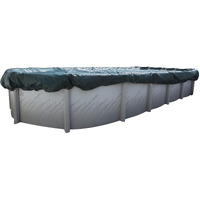 Buffalo Blizzard 15 X 30 Ft Oval Above Ground Pool Cover | Green/Black Reversible Swimming Pool Cover | Supreme Plus Heavy Duty Winter Pool Cover | Uv Protection | Shields Pools From Seasonal Debris