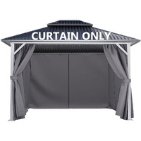 Cowvie Gazebo Curtain Replacement Universal 4-Panel Sidewalls 10' X 10'  Patio Gazebo Privacy Curtains With Double Zipper  Replacement For Patio  Outdoor Canopy  Garden And Backyard (Curtain Only)