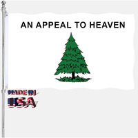 An Appeal To Heaven Flag 3X5 Double Sided Outdoor Heavy Duty Pine Tree Flags 3 Ply Polyester Material With 2 Metal Grommets  4 Rows Of Stitching