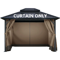 Cowvie Gazebo Curtain Replacement Universal 4-Panel Sidewalls 12' X 14'  Patio Gazebo Privacy Curtains With Double Zipper  Replacement For Patio  Outdoor Canopy  Garden And Backyard (Curtain Only)