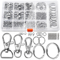 Leobro 265Pcs Keychains Clips With Key Rings  Keychain  Metal Lobster Claw Clasps And Key Chain Rings  Key Chains Key Rings Bulk  Keychain Rings  Silver Keychain Kit Clip For Keys Crafts