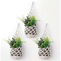 Shineloha 3 Pack Hanging Planter For 4 Inch Pot  Wall Planters For Indoor Plants | Macrame Plant Hanger  Wall Hanging Decor Pocket Planter | No Plant/Pot Included (3Pk)