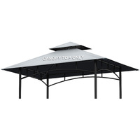 Grill Gazebo Replacement Canopy Top - Aonear 5'X8' Outdoor Bbq Tent Roof Cover Double Tiered Outdoor Grill Shelter Fit For Model L-Gg001Pst-F (Gray)