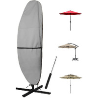 Zenicham Patio Umbrella Parasol Cover - 600D Waterproof Umbrella Cover  Cantilever Offset Umbrella Cover With Sturdy Zipper  Anti-Uv Outdoor Umbrella Cover Fits For 12-14 Feet