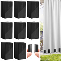 16 Pcs Outdoor Curtain Weights  Plastic Wrapped Heavy Duty Curtain Weights Outdoor Magnetic Weights Bottom Square Weight For Curtains For Heavy Wind Outside Curtain Patio Mosquito Cabana Gazebo Flags