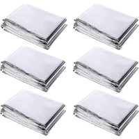 Xccj 6 Pack High Silver Reflective Mylar Film  83X 52 In  Garden Greenhouse Covering Foil Sheets For Plant Growth  Grow Room  First Aid  Camping  Outdoor Survival