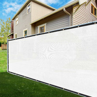Shademart 5' X 34' Fence Privacy Screen White Heavy Duty 170 Gsm Fencing Mesh Shade Net With Grommets & Zip Ties  90% Blockage Fence Screen For Balcony Yard Outdoor Garden Pool (We Customize Size)