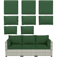 Pakunoda 8 Pcs Outdoor Cushion Slipcovers Outdoor Patio Cushions Covers Replacement Waterproof With Zipper W/3 Seat Cushion Covers And 5 Backrest Pillow Covers  Covers Only