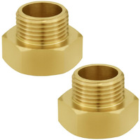 Joywayus 2Pcs 3/4"" Ght Male X 1"" Npt Female Brass Pipe Fittings Hex Nipple Adapter