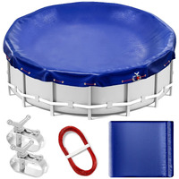 18Ft Round Winter Pool Cover Pool Cover For Above Ground Pools With Winch And Cable Extra Thick Durable For Waterproofing And Dustproofing Against Falling Leaves