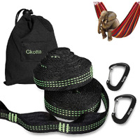 Budobeg Hammock Straps  Hammock Tree Straps Lightweight Set Of Two 10Ft Long 32 Adjustable Loops Total With 2 Carabiners Holds Up To 1000 Lbs Each Strap