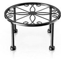 Metal Black Plant Stands  Anti-Rust Iron Plant Pot Shelf  Heavy Duty Round Supports Display Rack  Rustproof Potted Plant Holder  Corner Gardening Pumpkin Stand For Indoor Or Outdoor