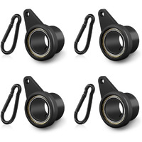 Loretoy Flagpole Ring Set With Bearings  Aluminum Alloy Flag Pole Rings  360 Rotating Flag Mounting Ring  Spinning Flag Pole Clips Kit With Carabiner For 0.75-1.0 Inch Diameter Flagpole| Black-4 Pack