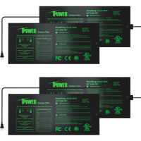 Ipower 4 Pack 10"" X 20.75"" Seeding Heat Mat Upgraded Carbon Film Indoor Warm Hydroponic Plant Germination Starting Pad Durable Waterproof  Black