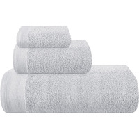 Malloni Home Ultra Soft 3 Pack Cotton Towel Set  Contains A Bath Towels 28X55 Inch  A Hand Towels 16X24 Inch & A Wash Coths 12X12 Inch  Ideal Everyday Use  Compact & Lightweight - Light Grey