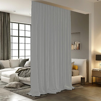 Roomdarkning Room Divider Curtain  Grey  4.3 Ft Wide X 7 Ft Tall  1 Panel  Blackout  Noise Reduction  Privacy  For Wall Ceiling Mount Track