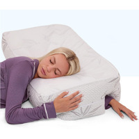 Wife Pillow - Medium Firm High Density Support. Orthopedic Arm Hole Slots For Relief Of Shoulder & Neck Pain. Adjustable For Side  Back  Stomach Sleeper. Rayon Shell/Cooling Shredded Memory Foam