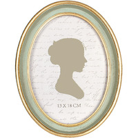 Aels 5X7 Inch Vintage Picture Frame  Elegant Antique Photo Frames With Glass Front  Photo Display  Tabletop Wall Hanging  Gift Ideas  Oval Sage Green With Gold Trim