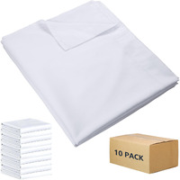 Zpecc Flat Sheets Only - 10 Pack Soft Microfiber Sheets  Bedding Essentials With Color-Coded Hem For Hosts Of Hotel  Motel  Rental Properties Or Airbnb (White  Queen 90""X102"")