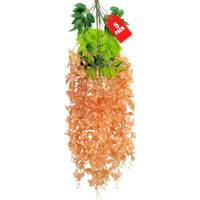 5 Pack Orange Wisteria Hanging Flowers  Orange 3.77 Ft Fake Hanging Flowers  Orange Artificial Wisteria Garland  Orange Wisteria Flower Vines  Orange Wisteria Garland For Backdrop Thanksgiving Decor