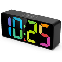 Welgo 7.5 Inches Big Number Alarm Clock For Seniors & Kids  0-100% Adjustable Brightness And Volume  Usb Charging Port  Simple Operation  Snooze  Outlet Powered For Bedside