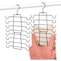 Omhomety Tank Top Hangers  2 Pack Bra Organizer For Closet  Hanging Closet Organizers And Storage Space Saver Storage For Camisoles Tank Tops Bras Swimsuits Strappy Dress  Black