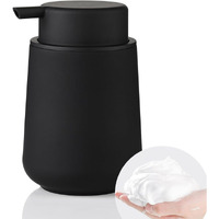 Yaukph Matte White Foaming Hand Soap Dispenser Plastic 11 Oz - Modern Minimalist Style For Bathroom & Kitchen Countertop Refillable