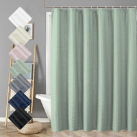 Aiyufeng Moga Sage Green Shower Curtain - 3D Embossed Cloth Shower Curtain For Bathroom  Hotel Luxury Green Bathroom Curtains  Machine Washable  Standard Size 72Wx78H