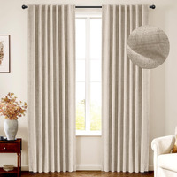 Inovaday 100% Blackout Curtains For Bedroom  Thermal Insulated Linen Blackout Curtains 72 Inch Length 2 Panels Set  Back Tab/Rod Pocket Room Darkening Curtains For Bedroom  Nursery -Oatmeal W50 X L72