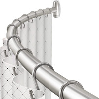 Curved Shower Curtain Rod  Toprod Round Shower Curtain Rod 48-72 Inches Adjustable  Rounded Bowed Stainless Steel Shower Rods For Bathroom  Bathtub  More Shower Space  Brushed Nickel  Need To Drill