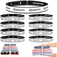 8Pcs Bed Sheet Organizer Bands Sheets Labels For Elastic Bedding Linen Closet Storage Foldable Sheet Set Organizer Sheet Keeper Band King Queen