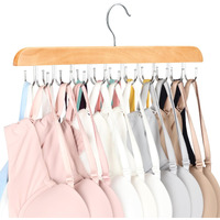 Resovo Bra Hanger For Closet  Tank Top Hanger 20 Hooks Capacity Foldable Wood Space Saving Hanger Closet Organizers And Storage For Dorm & Apartment For Tank Top  Bra  Scarf Etc.