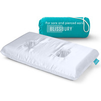 Blissbury Ear Pillow With Satin Case | Ear Piercing Pillow Design | 4"" To 5"" Adjustable Memory Foam Pillow | Ear Hole Pillow For Cnh Chondrodermatitis Relief  Ear Pain  And Ear Pillow For Piercing
